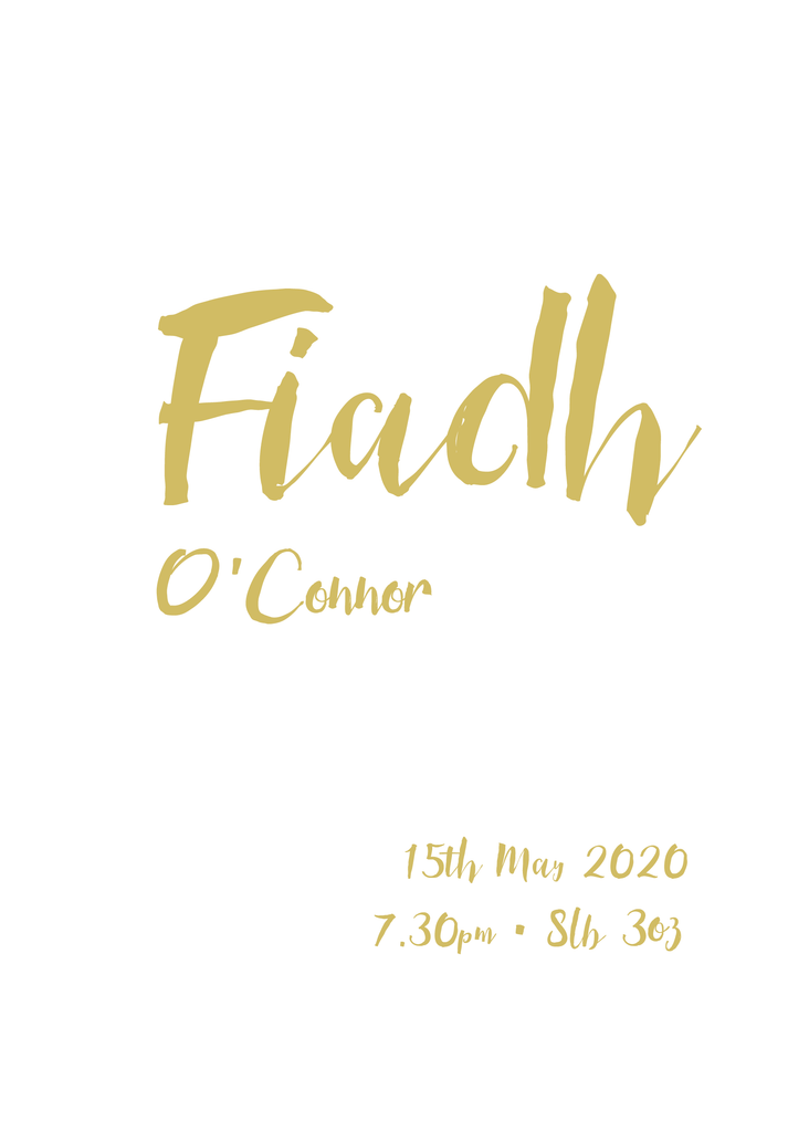 New Baby - Custom Gold Foil Print