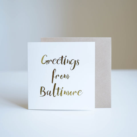 Greetings from Baltimore