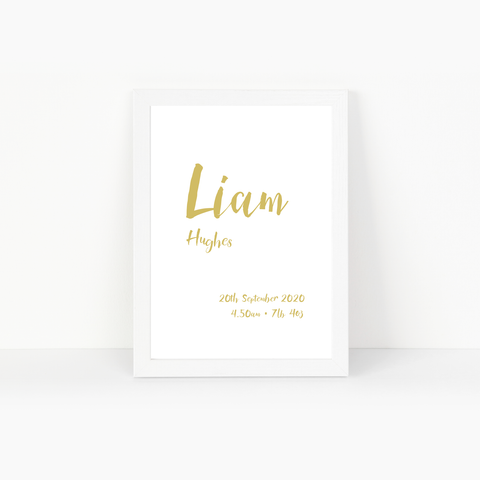 New Baby - Custom Gold Foil Print