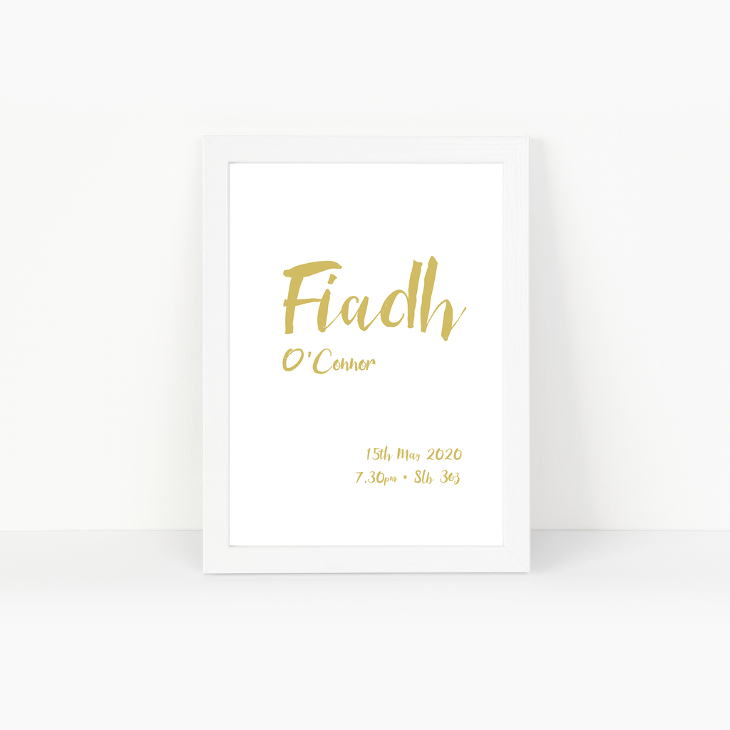 New Baby - Custom Gold Foil Print