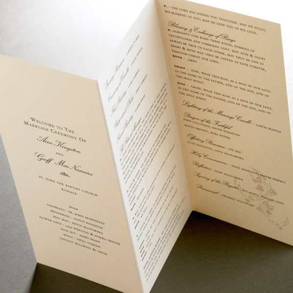 Tri-fold Ceremony Programme